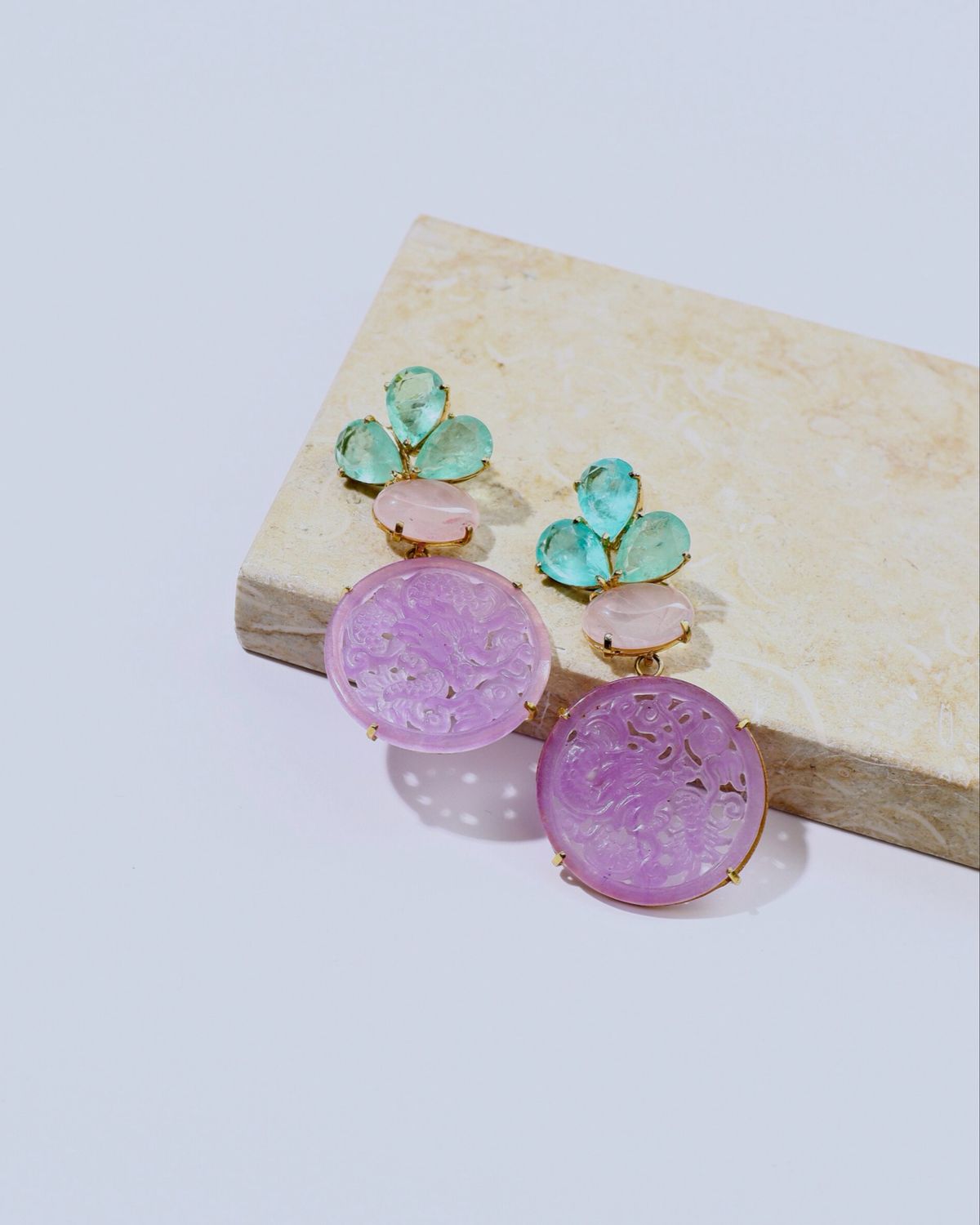 Purple Lotus In Carved Amethyst