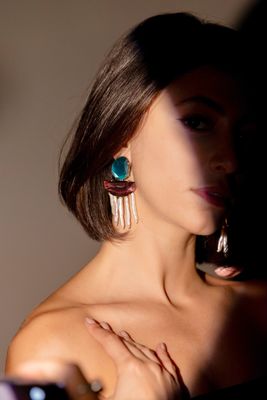 AYLA With Cats Eye Stone And Natural Pearls