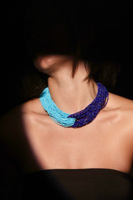 AZURE Collar In Turquoise And Lapis Lazuli