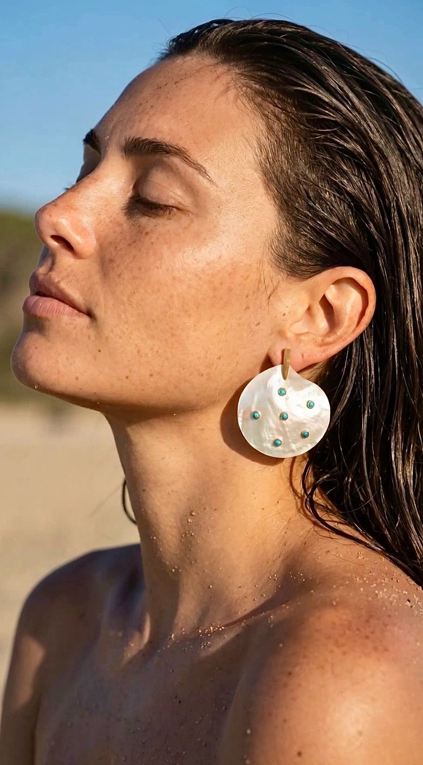 MARBELLA In Mother Of Pearls, Zirconium And Turquoise