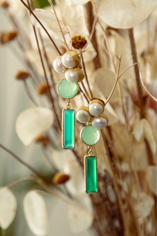 AUDREY Drops In Green Agate