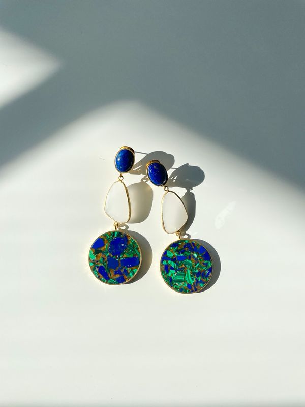 GAIA Drop In Chrysocolla, Lapis Lazuli And Moonstone