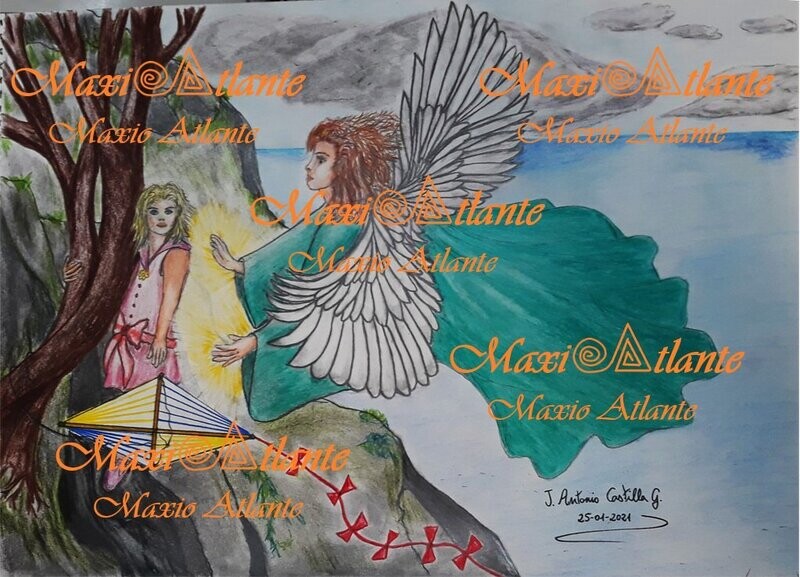 ÁNGEL DE LA GUARDA Y NIÑA DE LA COMETA