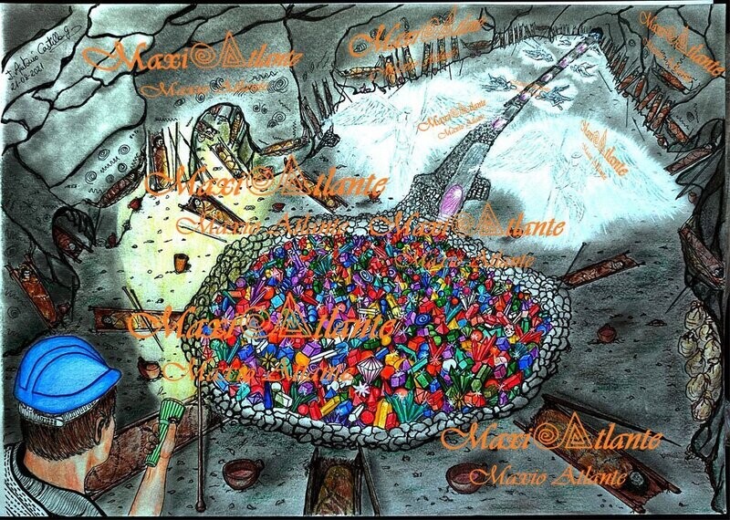 PRINCIPAL CATACUMBA GUANCHE CON CRISTALES DE LA ATLÁNTIDA - EN LA OSCURIDAD DE LA CUEVA