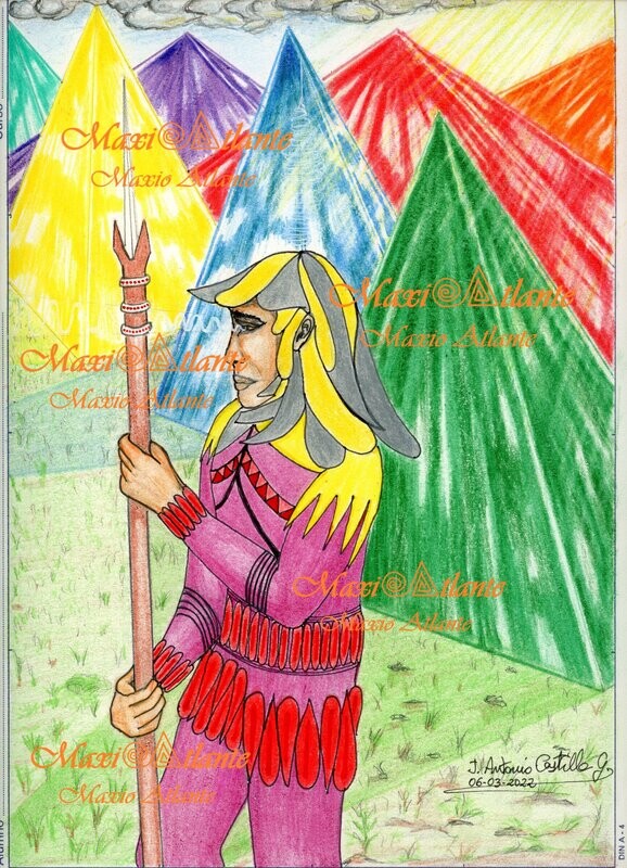 GUERRERO ATLANTE VIGILA PIRÁMIDES DE CROMOTERAPIA