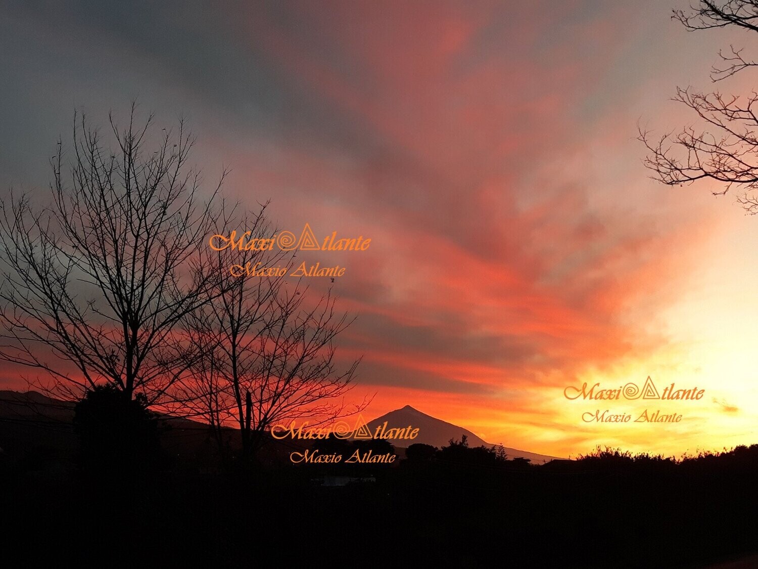 Teide rojizo puesta de Sol01