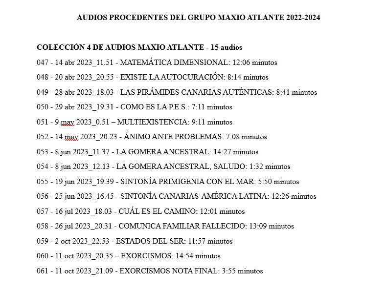 COLECCIÓN 4 DE AUDIOS MAXIO ATLANTE