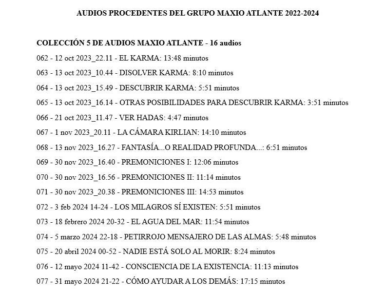 COLECCIÓN 5 DE AUDIOS MAXIO ATLANTE