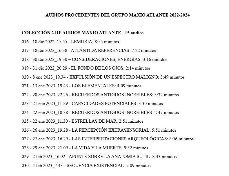 COLECCIÓN 2 DE AUDIOS MAXIO ATLANTE