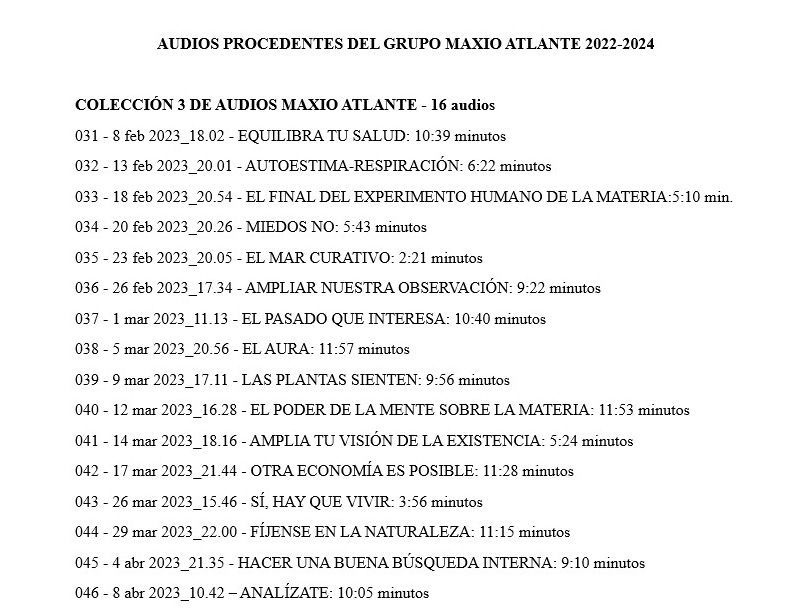 COLECCIÓN 3 DE AUDIOS MAXIO ATLANTE