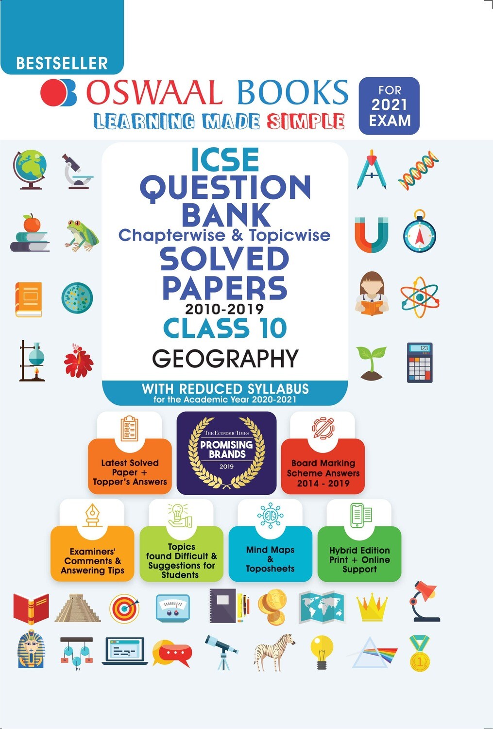 Buy e-book: Oswaal ICSE Question Bank Chapterwise & Topicwise Solved Papers, Geography, Class 10 (Reduced Syllab
