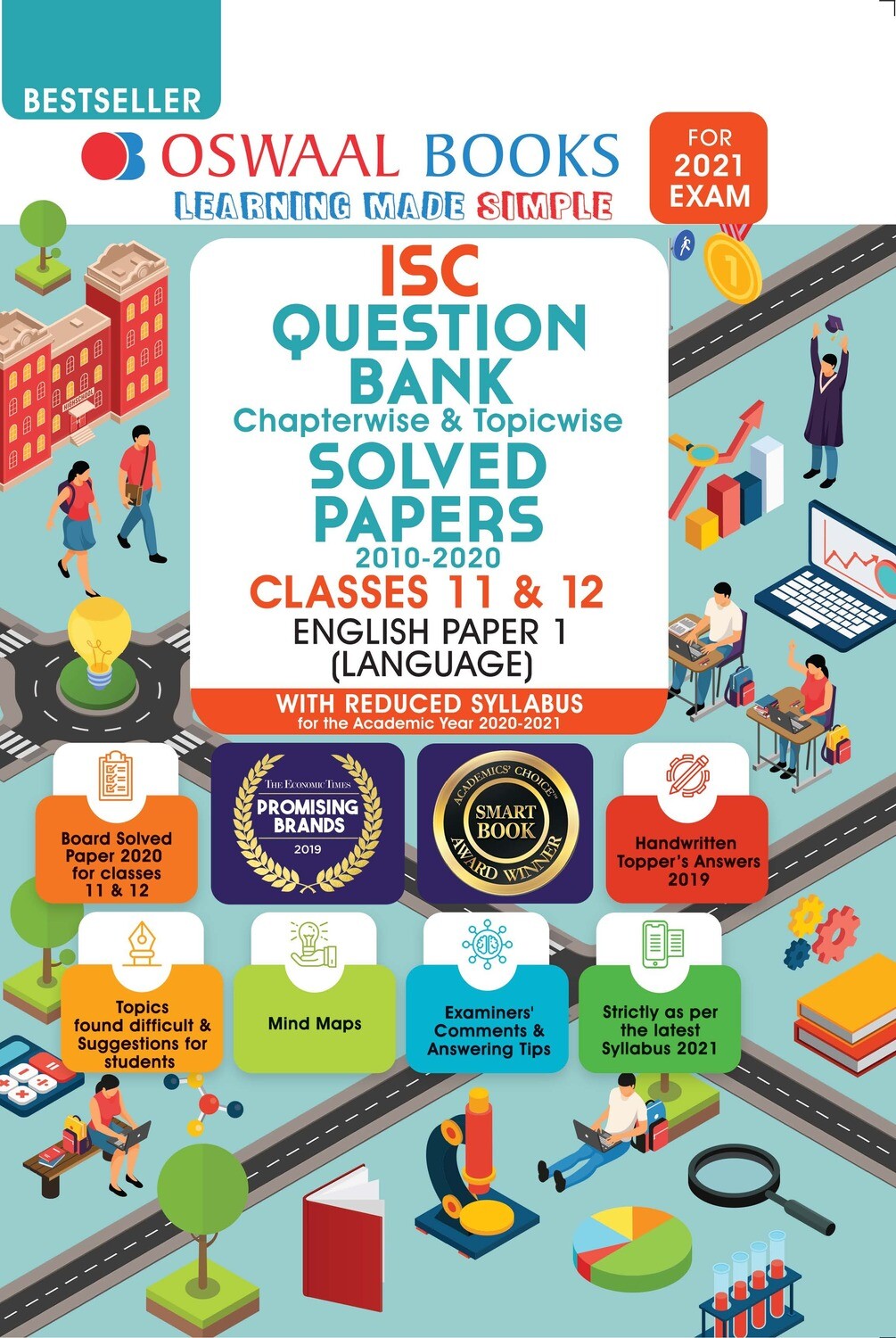 Buy e-book: Oswaal ISC Question Bank Chapterwise & Topicwise Solved Papers, English Paper - 1, Class 12 (Reduced