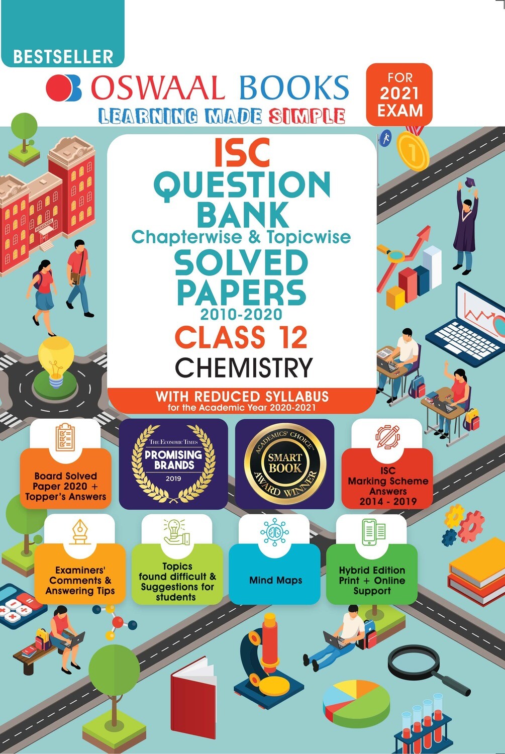 Buy e-book: Oswaal ISC Question Bank Chapterwise & Topicwise Solved Papers, Chemistry, Class 12 (Reduced Syllabu