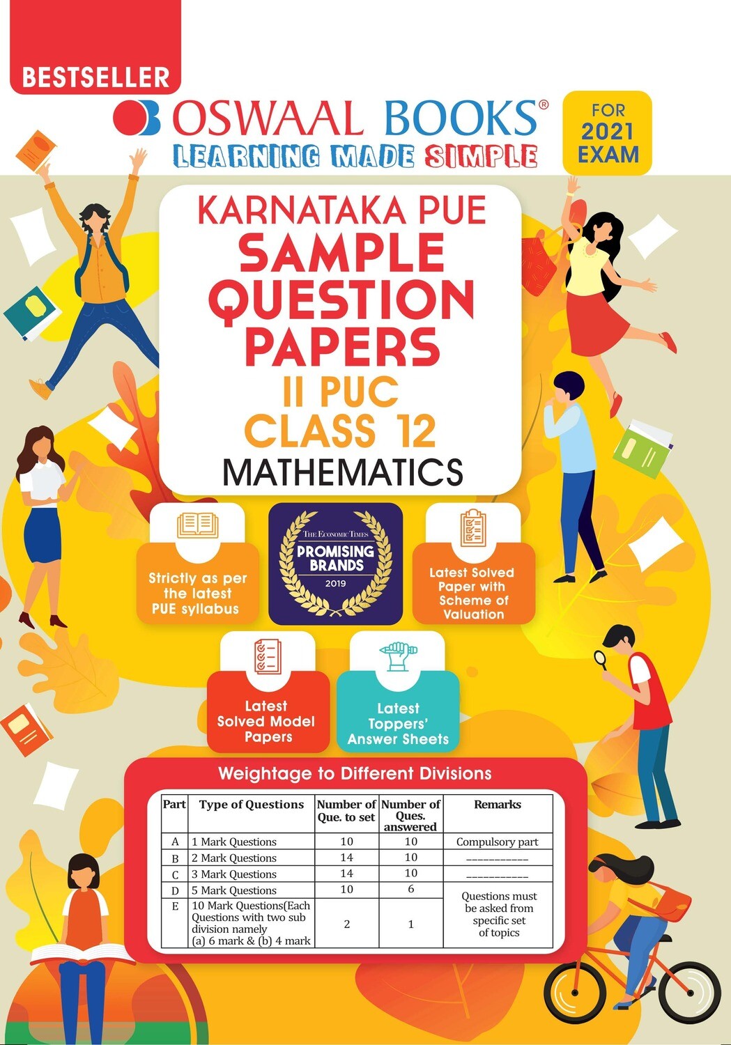 Buy e-book: Oswaal Karnataka PUE Sample Question Papers II PUC Class 12 Mathematics (2021 Exam): 9789390411429