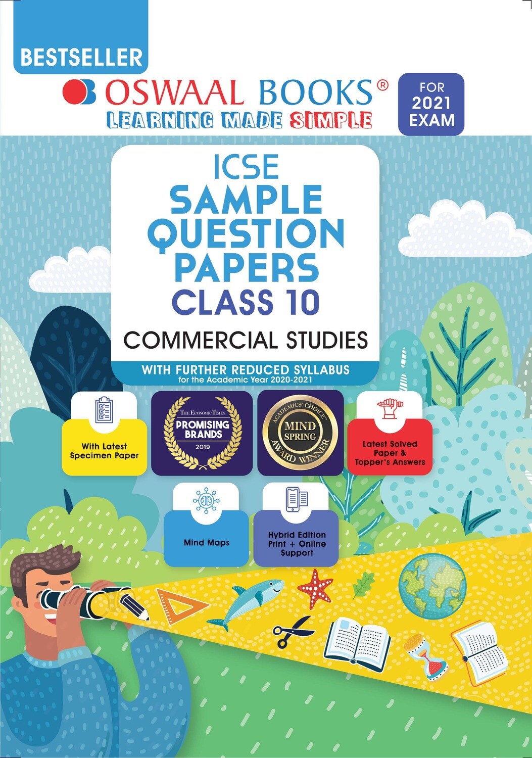 Buy e-book: Oswaal ICSE Sample Question Papers Class 10 Commercial Studies (Reduced Syllabus for 2021 Exam)