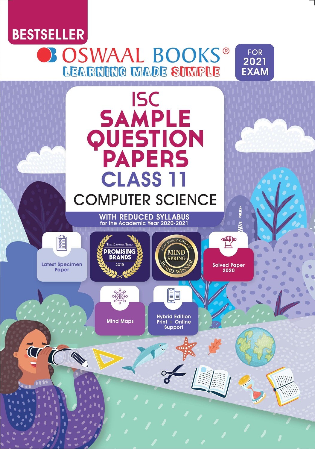 Buy e-book: Oswaal ISC Sample Question Paper Class 11 Computer Science (For 2021 Exam)