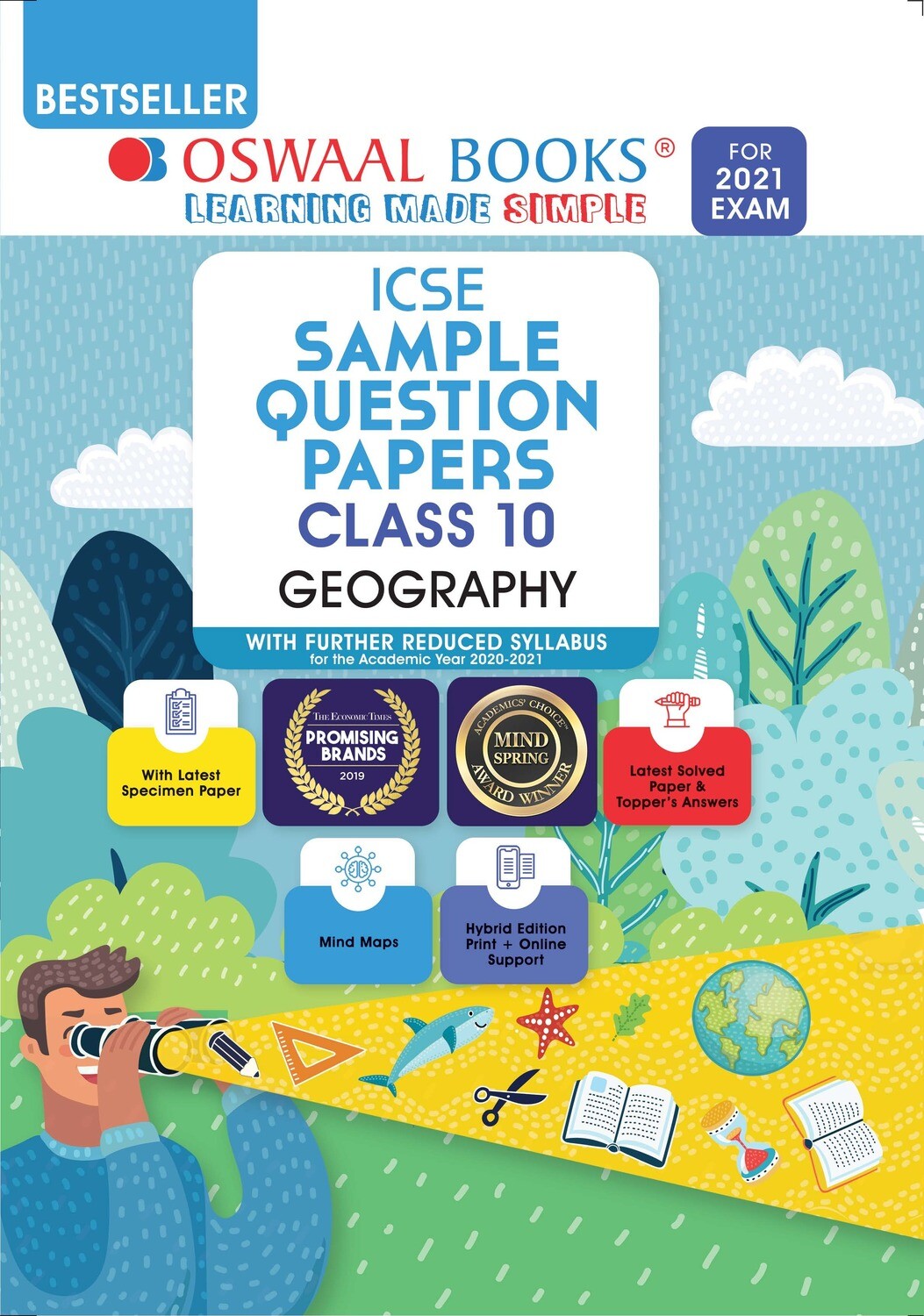 Buy e-book: Oswaal ICSE Sample Question Papers Class 10 Geography (Reduced Syllabus for 2021 Exam)