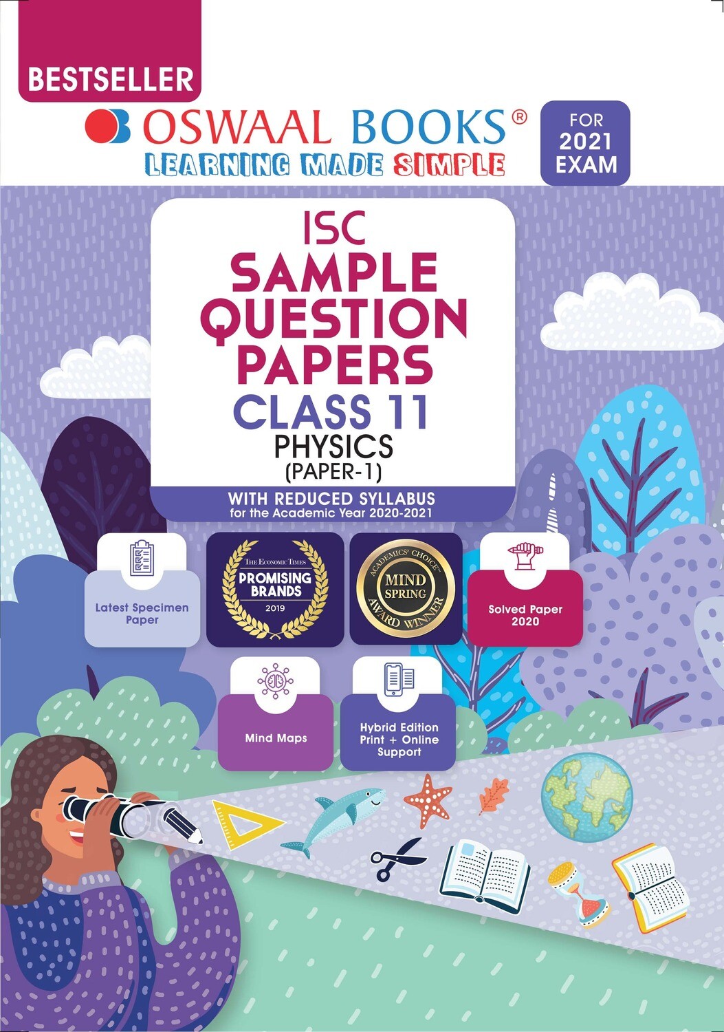 Buy e-book: Oswaal ISC Sample Question Paper Class 11 Physics (For 2021 Exam): 9789354232671