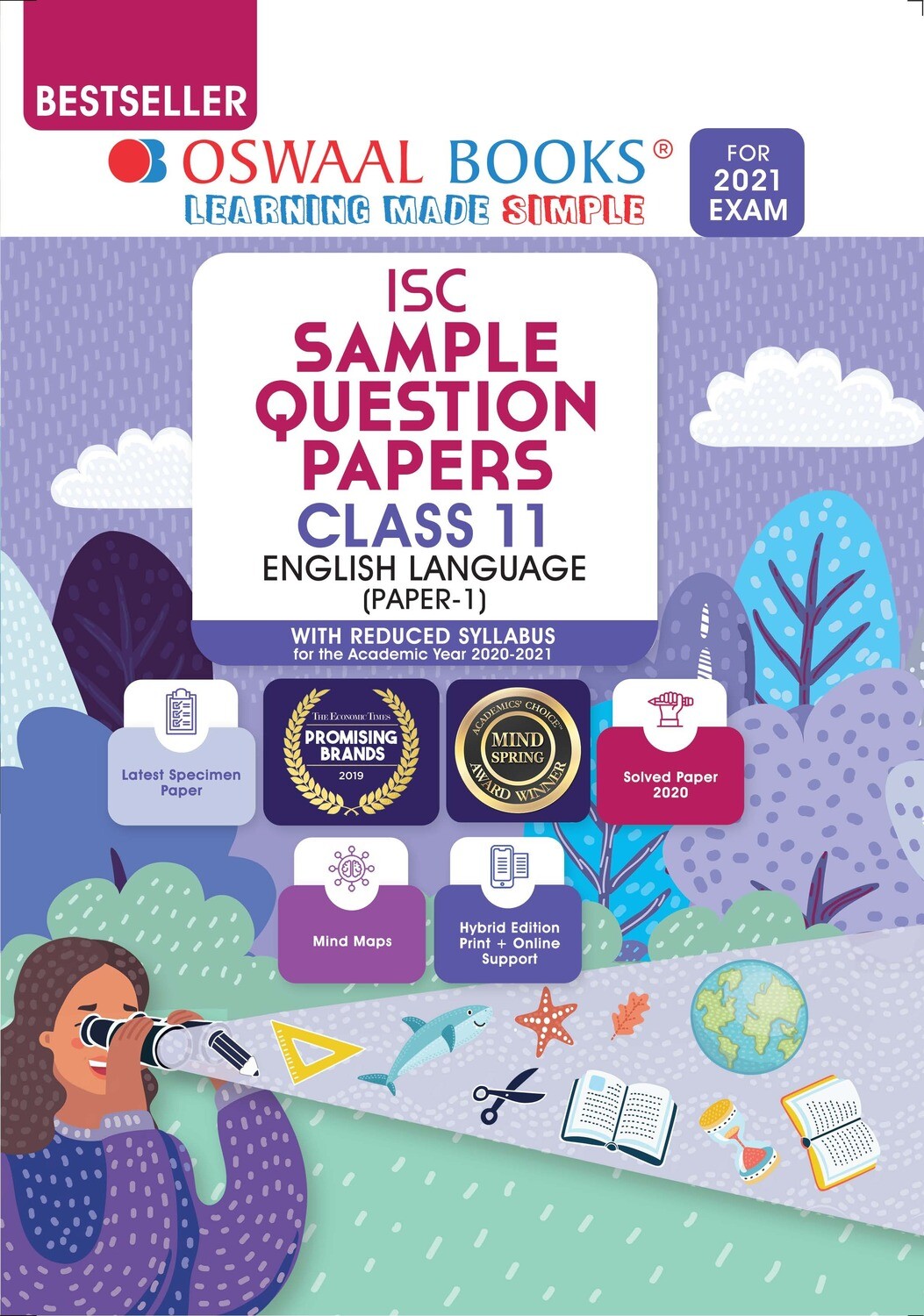 Buy e-book: Oswaal ISC Sample Question Paper Class 11 English Paper 1 Language (For 2021 Exam)