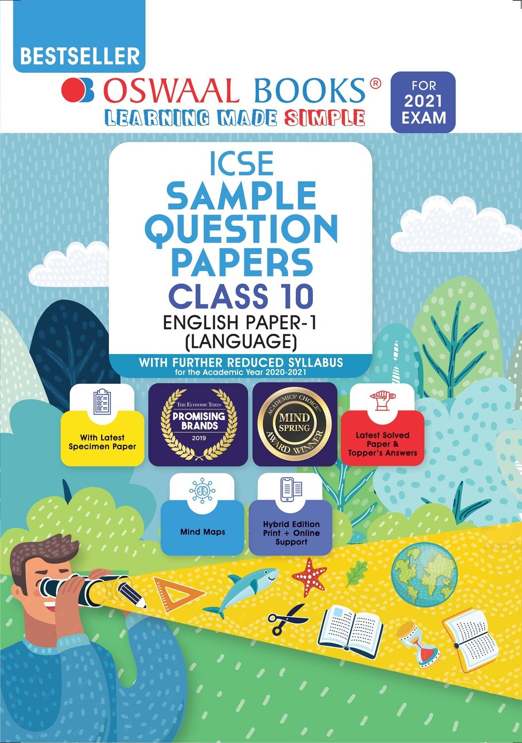 Buy e-book: Oswaal ICSE Sample Question Papers Class 10 English Paper 1 Language (For 2021 Exam)