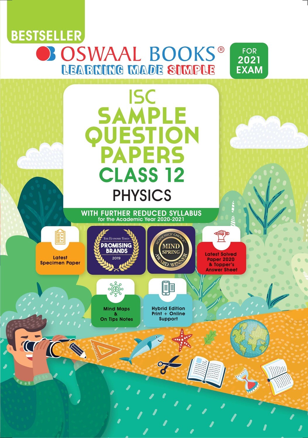 Buy e-book: Oswaal ISC Sample Question Papers Class 12 Physics (For 2021 Exam): 9789354230202