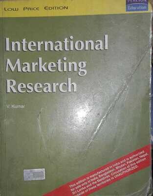 International Marketing Research, 1st edition by V. Kumar