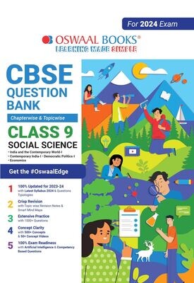 Oswaal CBSE Chapterwise & Topicwise Question Bank Class 9 Social Science Book (2024 Exam)