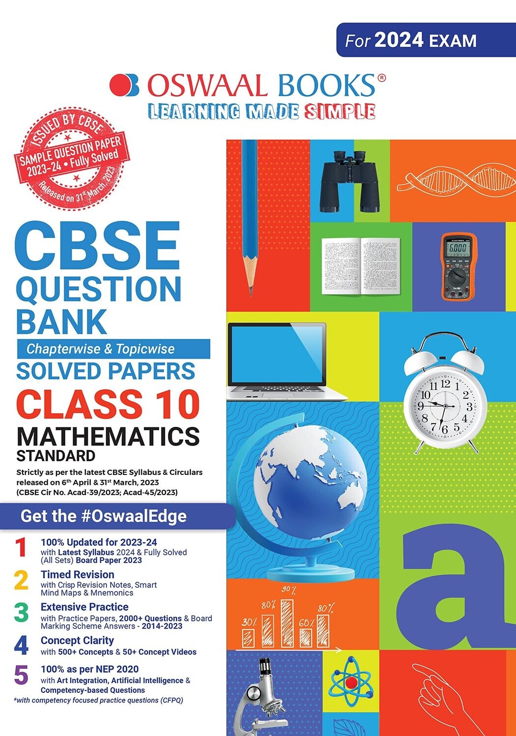Oswaal CBSE Class 10 Mathematics Standard Question Bank (For 2024 Board Exams)