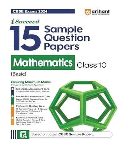 Arihant CBSE Sample Question Papers Class 10 Mathematics (Basic) Book for 2024 Board Exam