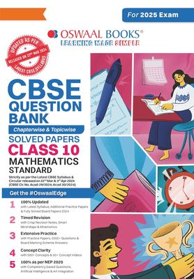 Oswaal CBSE Question Bank Class 10 Mathematics Standard, Chapterwise and Topicwise Solved Papers For Board Exams 2025