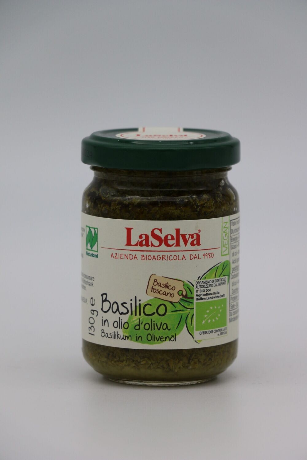 Basilico in olio d'oliva