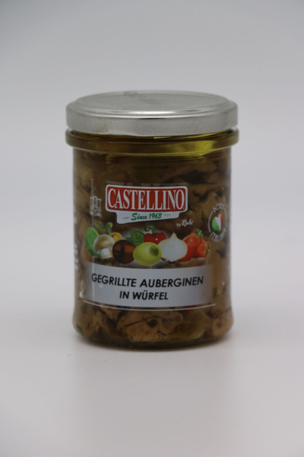 Gegrillte Auberginen in Würfel