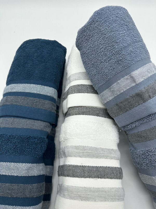Set di 3 asciugamani viso più 3 ospiti in spugna di puro cotone 100% Vingi(Art. IXORA)