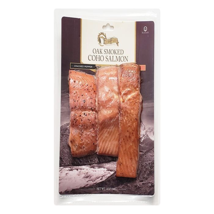Echo Falls Oak Smoked Coho Salmon Trio 12oz Pack Echo Falls Oak Smoked Coho Salmon Trio 12oz Pack