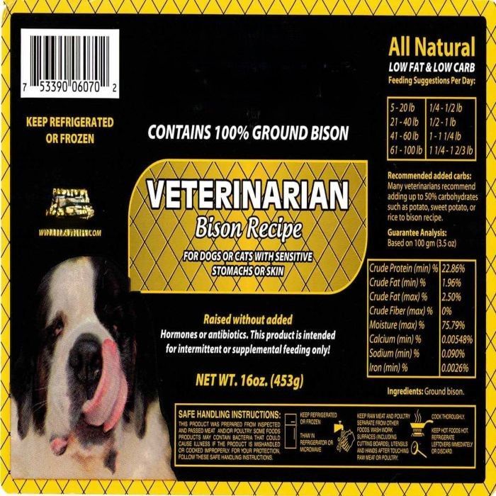 Bison Pet Formula - 1 lb - pet grade Bison Pet Formula - 1 lb - pet grade