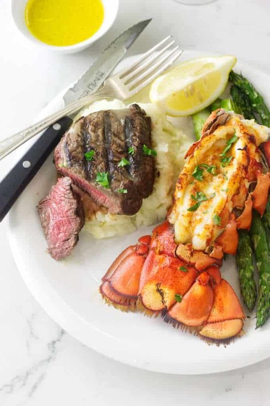 Date Night In - King Crab Chowder, Lobster Tails, Filet Mignon, & A Side + Dessert!