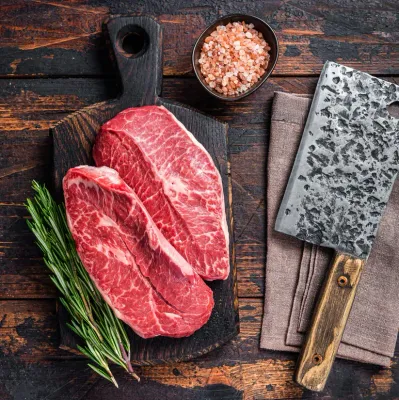 Black Angus "Prime" Flat Iron Steak, 8 OZ STEAKS