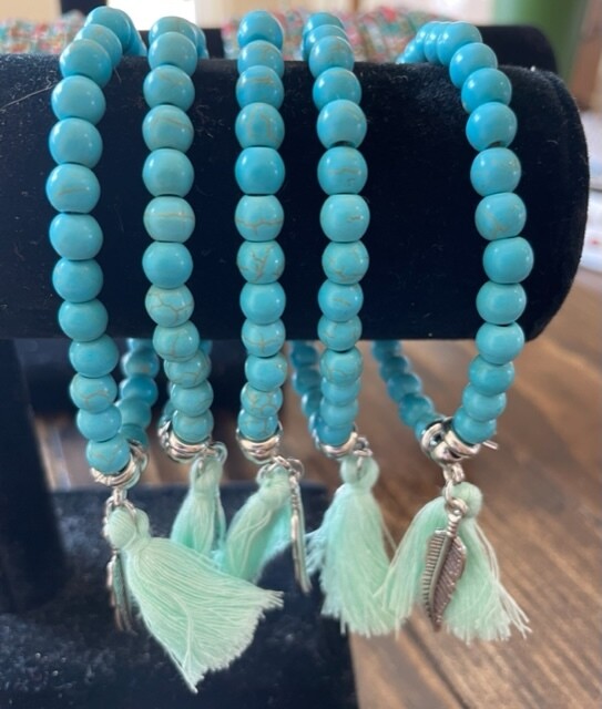 Turquoise beaded bracelet