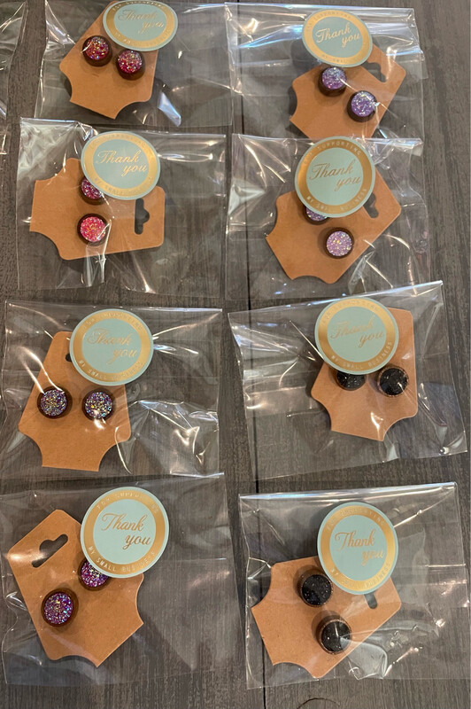 Wood Base Stud Earrings