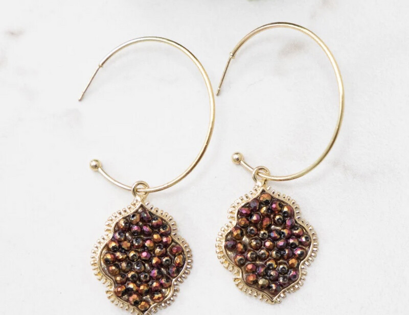 Bring A Gem In Your life Hoop Earrings, Topaz