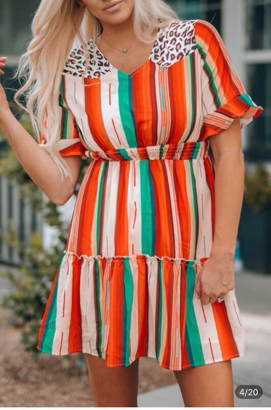 Leopard/ Stripe Dress