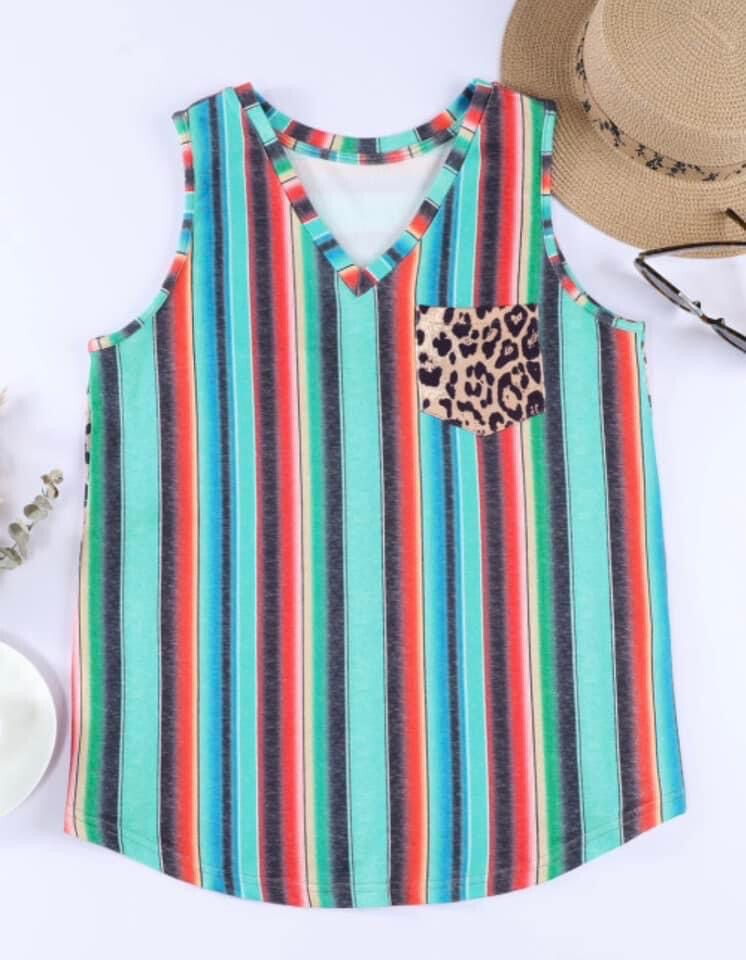 Stripe Leopard Tank