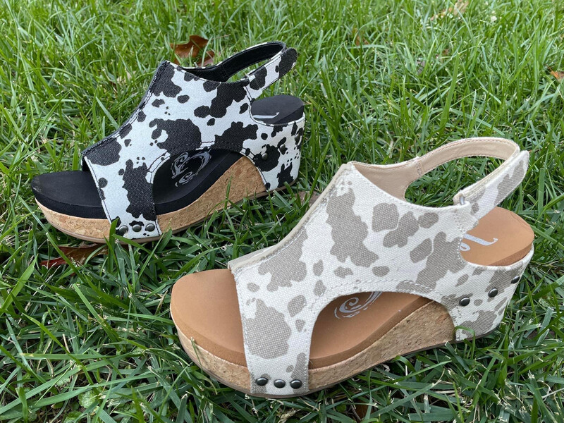 Cow Print Wedges