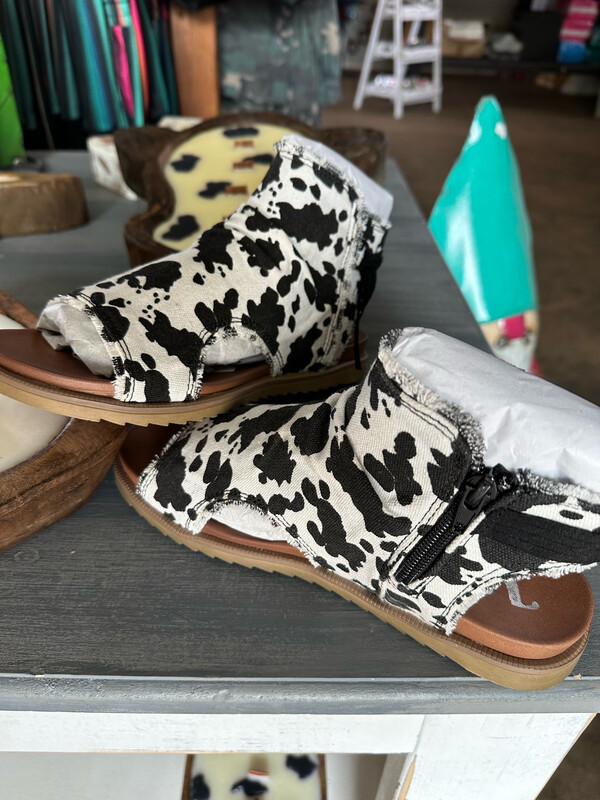 Cow Print Sandals