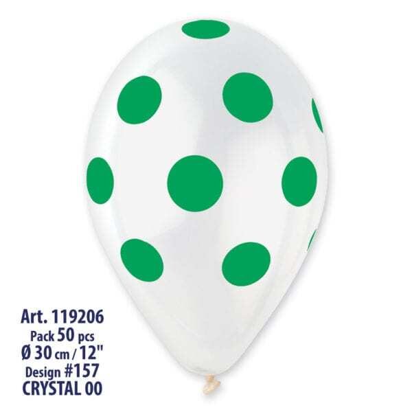 GS110: #000 Crystal Clear/Green Polka Dot 937329