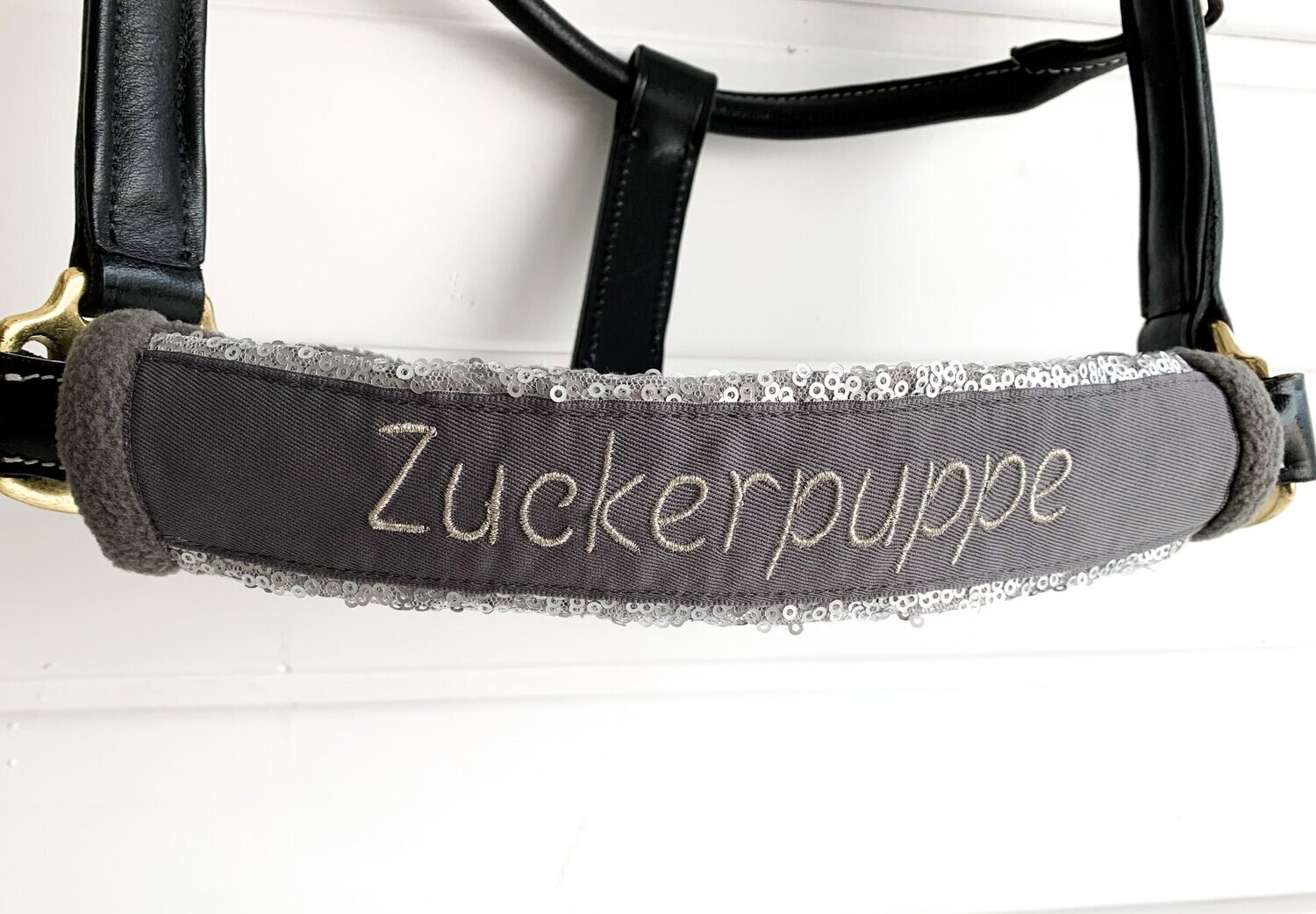 Noseband  CONTINENTAL  grau -  mit Wunschnamen