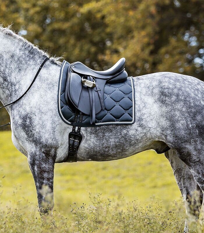 Schabracke VALENCIA dunkelblau/silber  by Waldhausen
