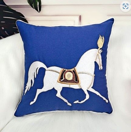 Kissenbezug "CAVALLA" bianco blue
