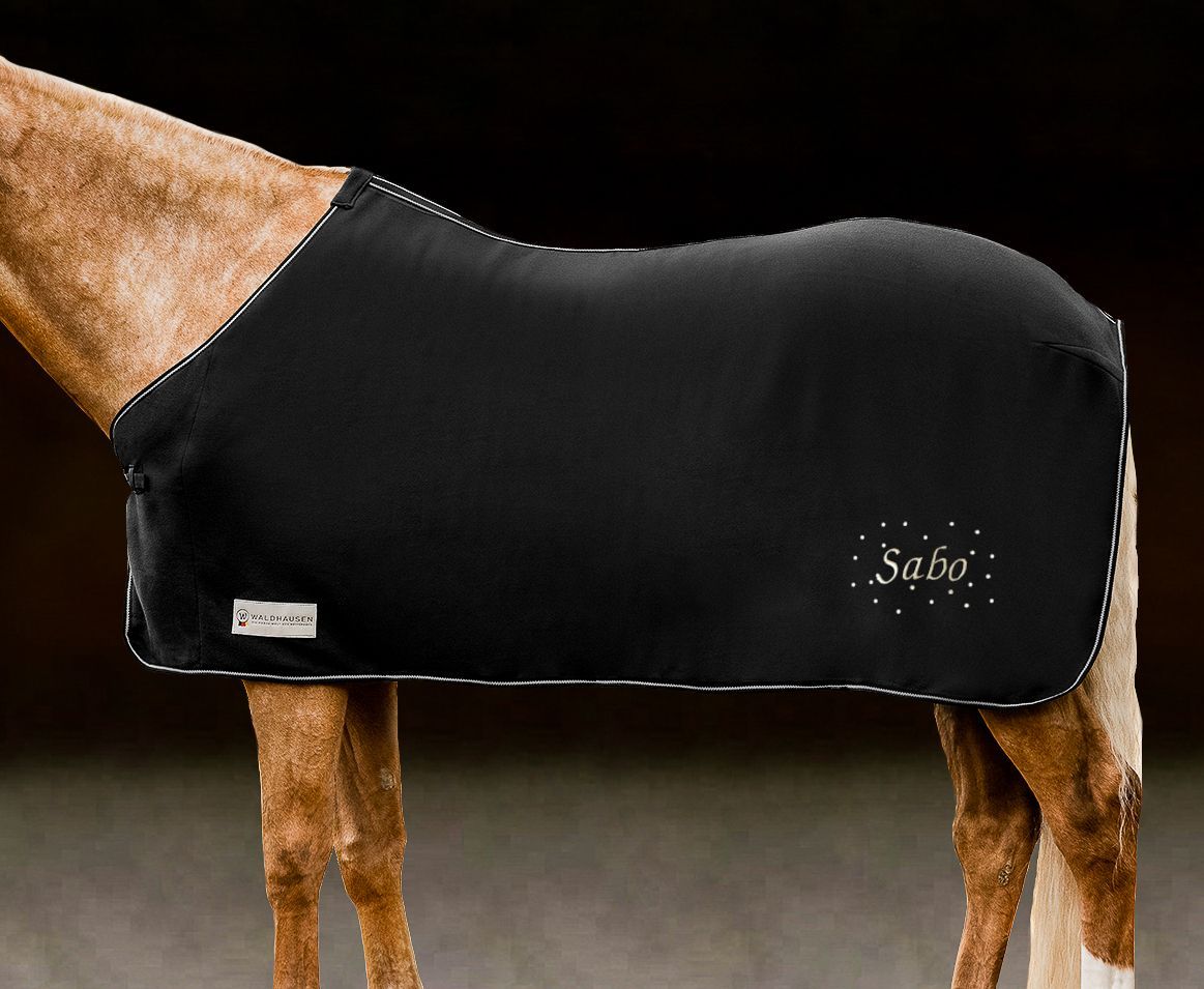 Fleecedecke ECONOMIC  "WUNSCHNAME" schwarz  by WALDHAUSEN