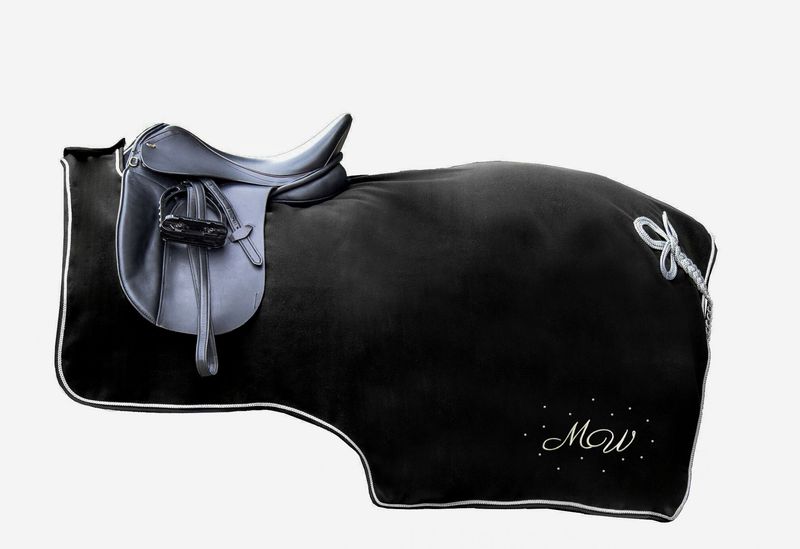 Nieren-Abschwitzdecke  -schwarz- optional mit  "MONOGRAMM"   by HKM